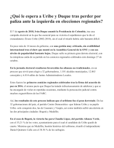 Qué le espera a Uribe y Duque tras perder por paliza ante la izquierda en elecciones regionales