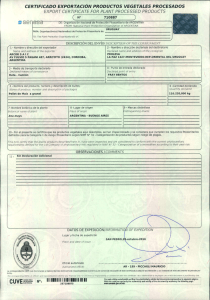 Certificado fitosanitario SENASA