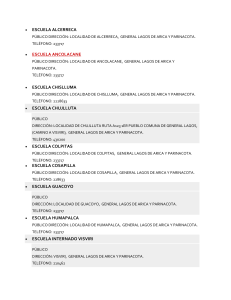 Listado de escuelas de Comuna General Lagos, Región de Arica y Parinacota.