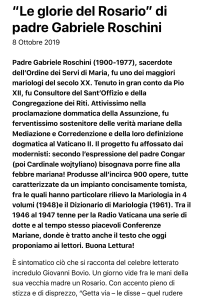 “Le glorie del Rosario” di padre Gabriele Roschini | Radio Spada