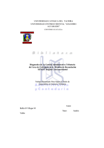 Gesti&oacute;n Administrativa Tributaria SENIAT: Diagn&oacute;stico de Cobranzas