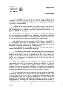 Anonimización-disociación, Informe AEPD 2008-0283