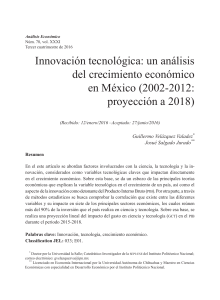 Innovacion Tecnologica: un analisis del crecimiento economico en México