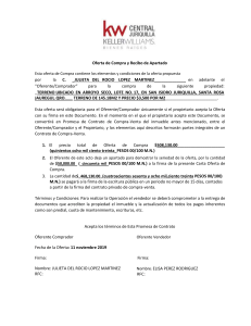 CARTA Oferta de Compra y Recibo de Apartado con penalización