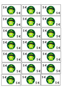 Currency Notes: 5&euro;, 10&euro;, 1&euro; Visual Aid