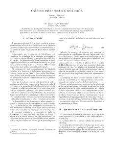 Ecuacion de Dirac y ecuacion de Klein-Go