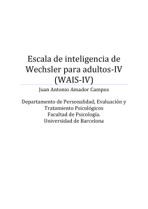 Escala de inteligencia de Wechsler para adultos-WAIS-IV