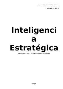 Libro de Sherman Kent - Inteligencia estratégica
