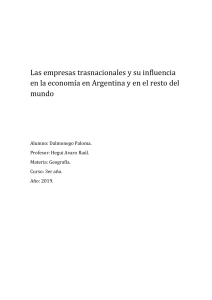 Las empresas trasnacionales y su influencia en la economía en Argentina y en el resto del mundo
