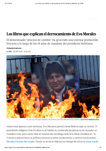 MOLINA Fernando - Los libros que explican el derrocamiento de Evo Morales (ElPais 20191125)