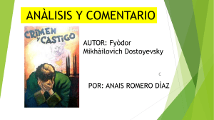 ANÀLISIS Y COMENTARIO DE CRIMEN Y CASTIGO DE DOSTOYESKY