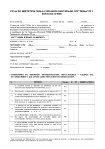 Ficha Certificacion Sanitaria Restaurantes Servicios Afines
