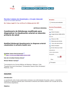Cuestionario de Edimburgo modificado para diagnosticar la claudicación arterial en atención primaria de salud