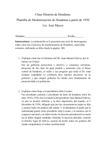 Plantilla  de Modernizacion de Honduras apartir de 1950