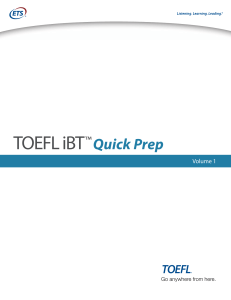 TOEFL IBT VOLUME 1 Quick prep