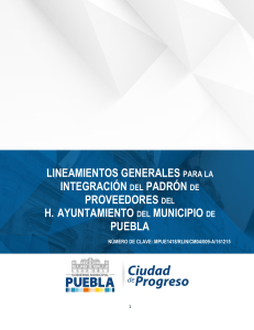 Lineamientos Padron Proveedores - Ayuntamiento Puebla