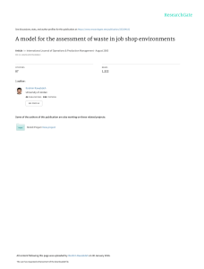 A model for the assessment of waste in job shop environments