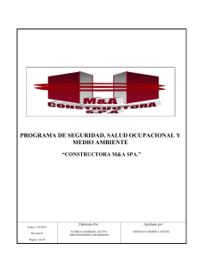 PROGRAMA DE PREVENCION DE CONSTRUCTORA M&A SPA