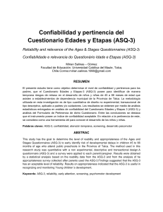 Confiabilidad y pertinencia del Cuestionario Edades y Etapas.Artículo Mirian Salinas-Gómez