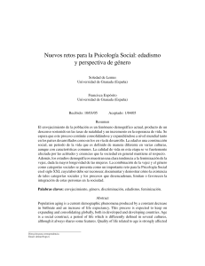 Nuevos retos para la Psicología Social edadismo y perspectiva de género