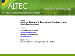 Presentación ALTEC 2015 - Ecosistema de Emprendimiento Tecnológico
