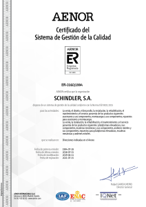 Certificado ISO9001  ER-0160 1994 2019-07-03