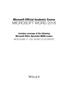 MOAC Microsoft Word 2016 Expert - MOS 77-726