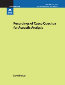 Recordings of Cusco Quechua for Acoustic Analysis