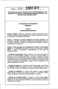 LEY 1712 DEL 06 DE MARZO DE 2014- Ley de Transparencia