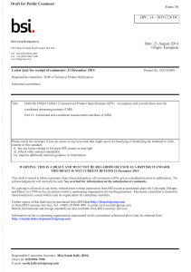 [BS EN ISO 10360-12] Acceptance and reverification tests for coordinate measuring systems (CMS). Part 12. Articulated arm coordin