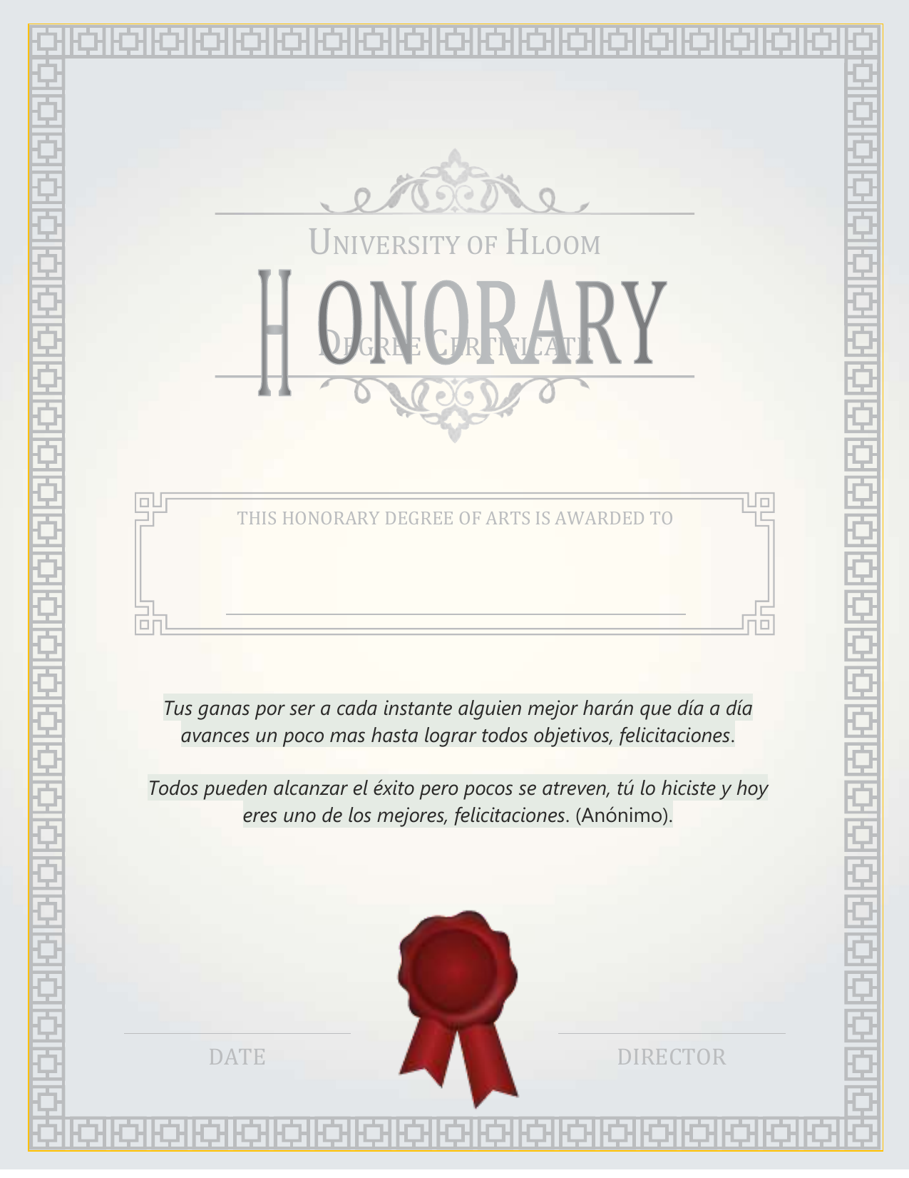 Honorary Doctorate Templates / A Honorary Certificate | CertificateTemplateFree.com - Honorary ...