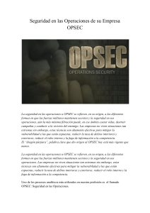 Seguridad en las Operaciones OPSEC