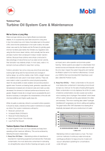 tt turbine oil system care and maintenance