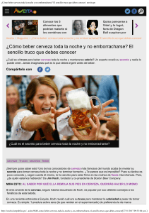 ¿Cómo beber cerveza toda la noche y no emborracharse