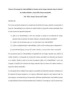 El concepto de vulnerabilidad en vínculo con los riesgos naturales bajo el contexto de cambio climático y desarrollo urbano sustentable