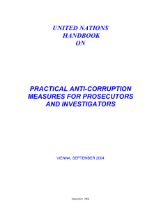 United Nations Handbook on practical anti-corruption measures for prosecutors and investigators