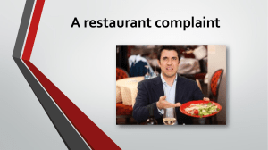 A restaurant complaint (para clase de inglés)