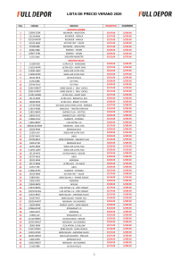 LISTA DE PRECIOS- VERANO 2020