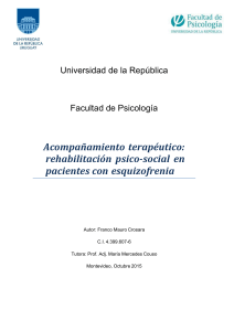 Acompañamiento terapéutico - rehabilitación psico-social en pacientes con esquizofrenia - Franco Mauro Crosara