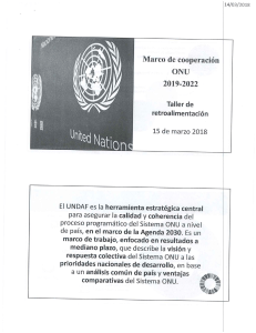 Marco de Cooperación ONU 2019 - 2022