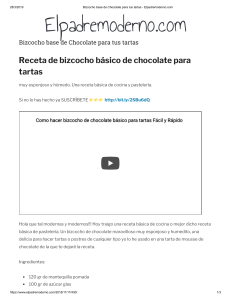 Bizcocho base de Chocolate para tus tartas - Elpadremoderno.com