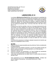 LABORATORIO Nº 15 PRESUPUESTO DE CAPITAL 2,014