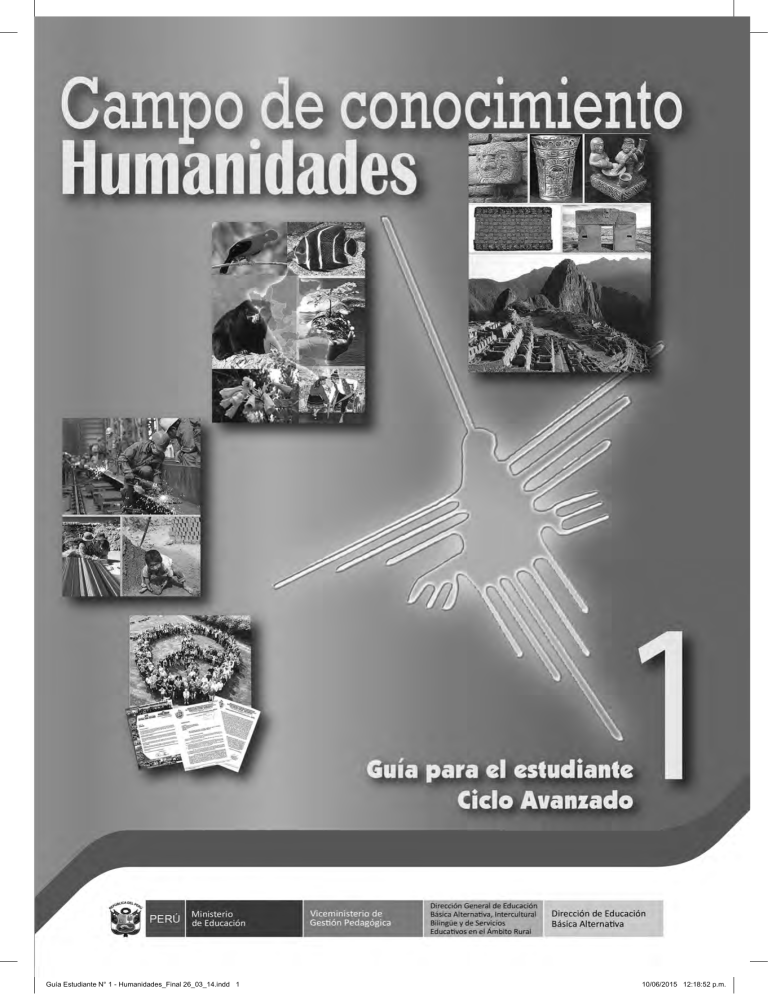 Campo De Conocimiento, Humanidades. Guía Para El Estudiante 1, Ciclo ...