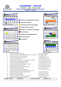 Calendario Institucional 2017-2