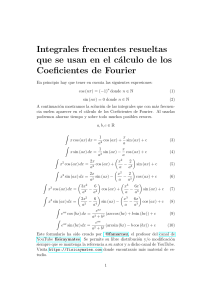 Integrales comunes coeficientes series de fourier