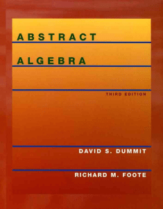 Abstract Algebra - Third Edition - David S. Dummit & Richard M. Foote