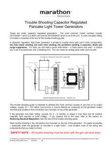 Manual Marathon Trouble Shooting Capacitor  Light Tower Generators