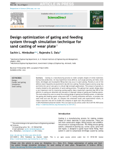 Design Optimization of Gating and Feeding System t