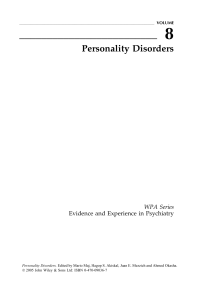 - Personality Disorders, Volume 8-John Wiley & Sons, Ltd (2005)