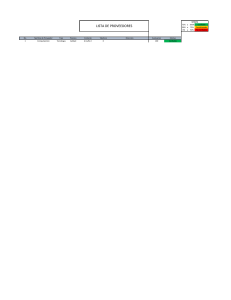 Lista de proveedores y Evaluacion